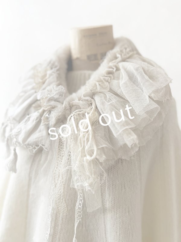 画像3: pollenbienco／アンティークレースのファーティペット・A (3)