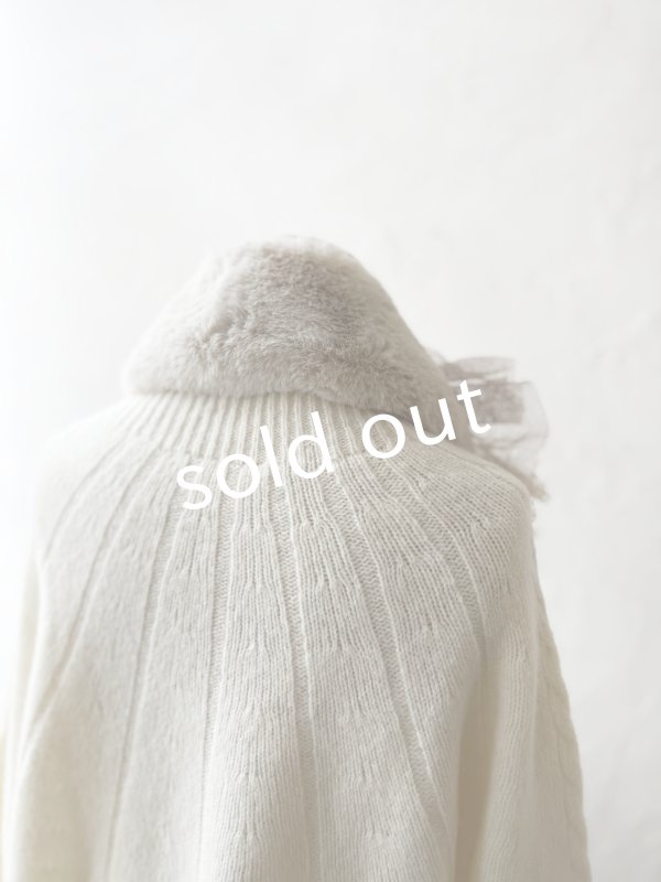 画像5: pollenbienco／アンティークレースのファーティペット・C (5)