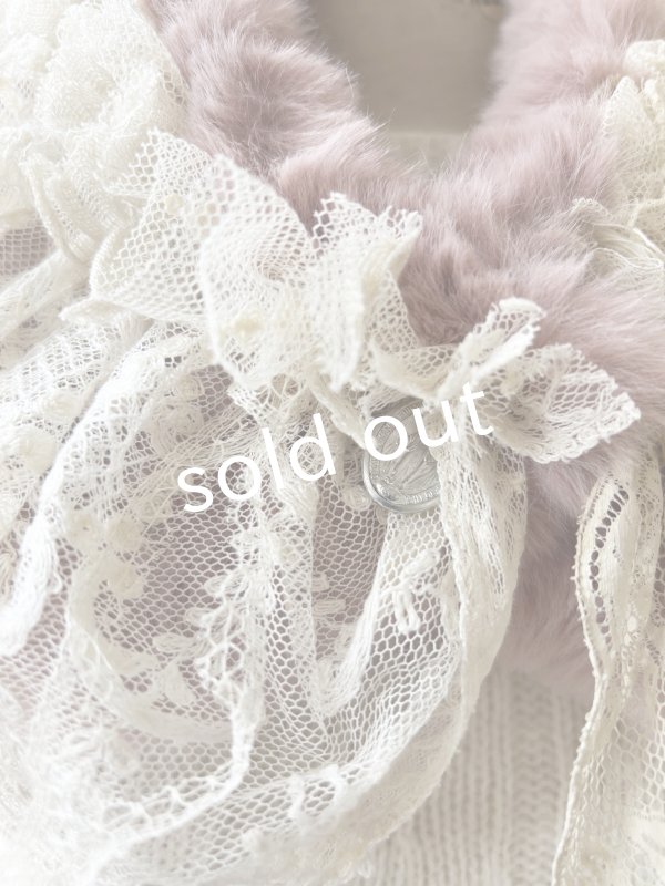 画像4: pollenbienco／アンティークレースのファーティペット・F (4)