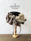 画像1: pollenbienco／アンティークレースのベレー帽・黒 (1)