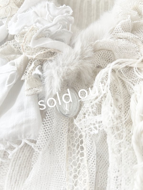 画像4: pollenbienco／アンティークレースのファーティペット・A (4)