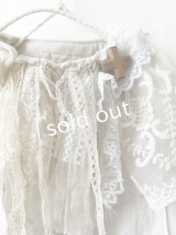 画像4: pollenbienco／アンティークレースのメルトンコート・アイボリー (4)