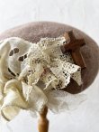 画像4: pollenbienco／アンティークレースのベレー帽・ベージュ (4)