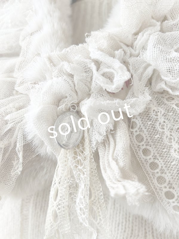 画像4: pollenbienco／アンティークレースのファーティペット・C (4)