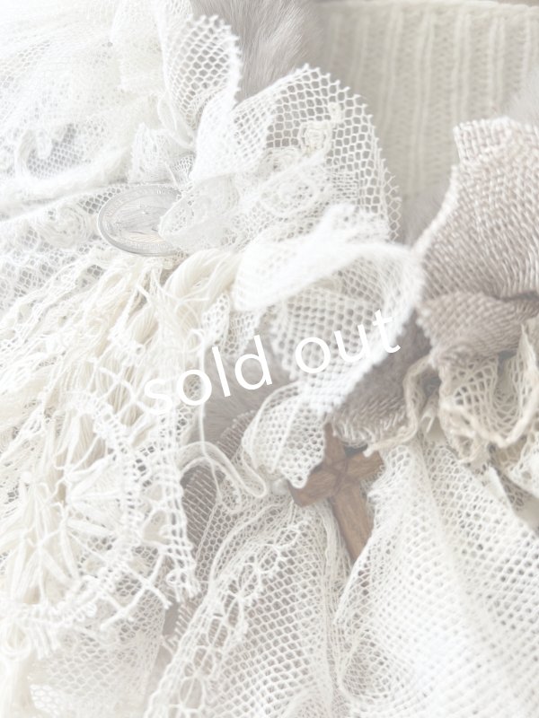 画像4: pollenbienco／アンティークレースのファーティペット・D (4)