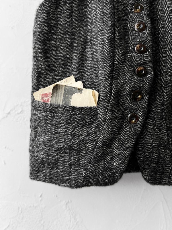 画像4: Reliure／Shetland wool Vest・Black (4)