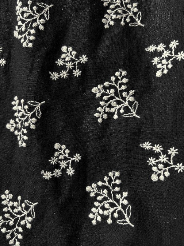 画像5: MARCHE' DE SOEUR／ピエロパンツ・黒ブーケ刺繍 (5)