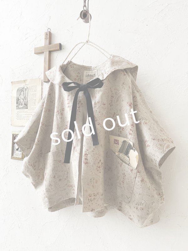 画像4: MARCHE' DE SOEUR／セーラ襟のタッセルちびジャケット・きなり小花 (4)