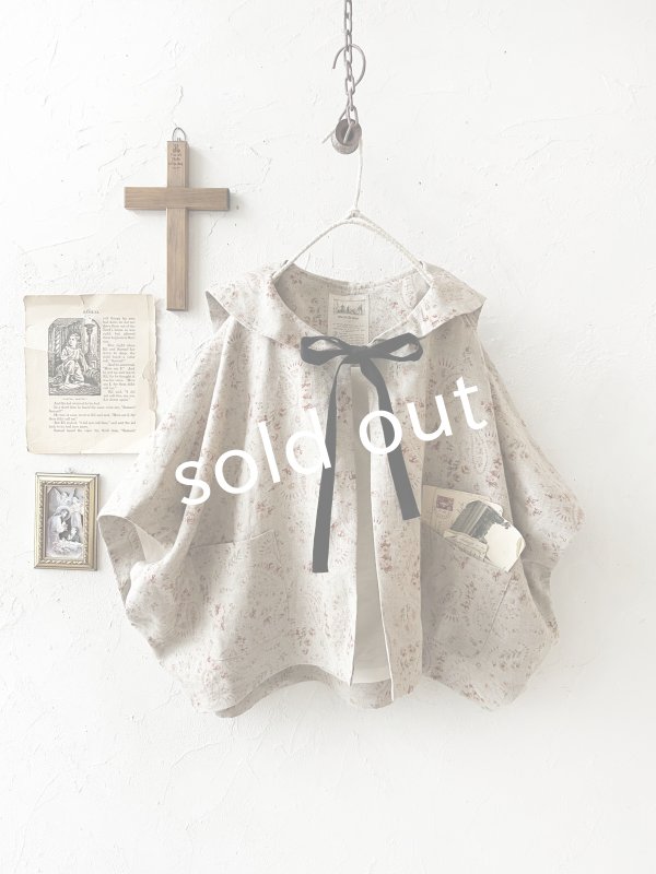 画像3: MARCHE' DE SOEUR／セーラ襟のタッセルちびジャケット・きなり小花 (3)