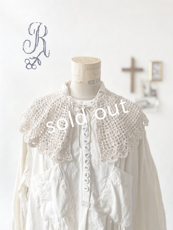 画像1: R.／手編みの付け襟・キナリ (1)