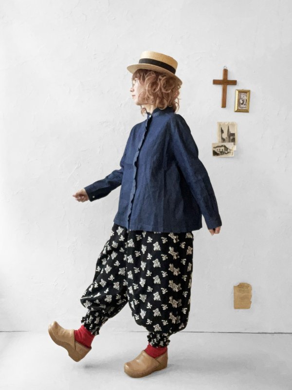 画像10: SO／ライトデニムフリルブラウス・インディゴ (10)