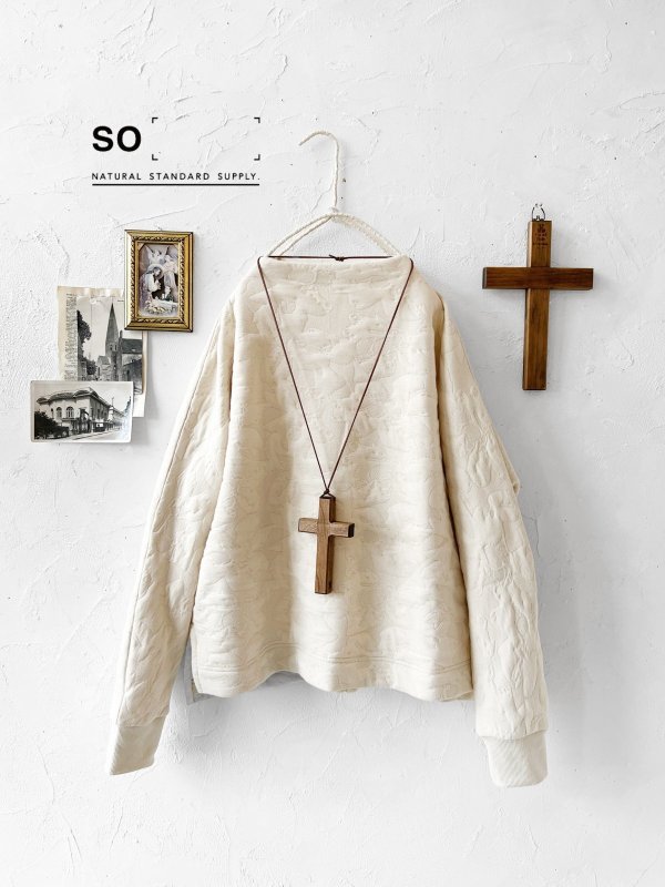 画像1: SO／ジャガードボトルネックプルオーバー・キナリ (1)