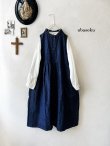 画像1: ubasoku/0116 デニムノースリワンピース・インディゴ (1)