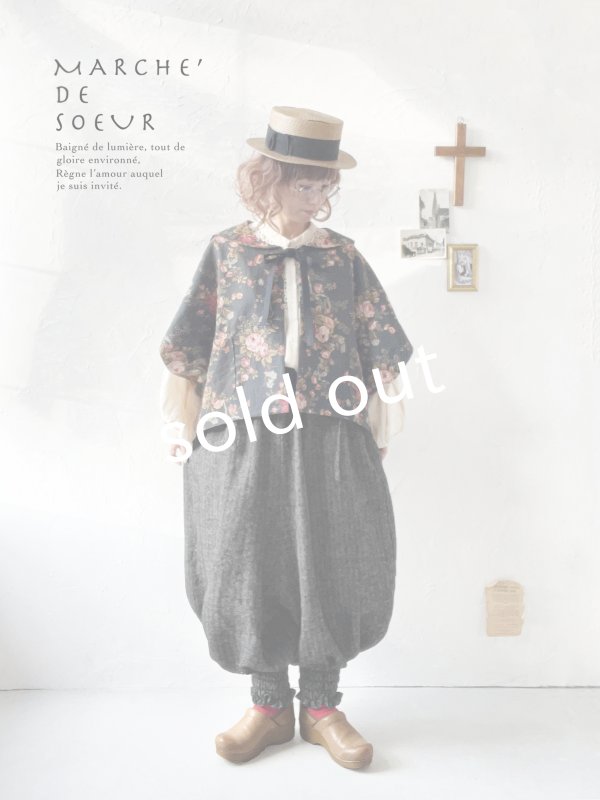 画像14: MARCHE' DE SOEUR／セーラ襟のタッセルちびジャケット・オールドローズ スミクロ (14)