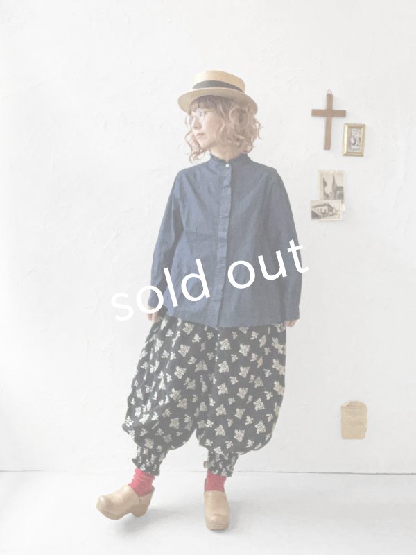 画像9: SO／ライトデニムフリルブラウス・インディゴ (9)