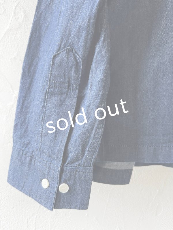 画像8: SO／ライトデニムフリルブラウス・インディゴ (8)