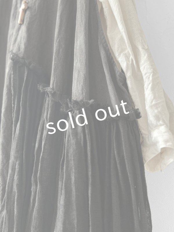 画像3: MARCHE' DE SOEUR／アンティークレース付きタブリエドレス・スミクロ (3)