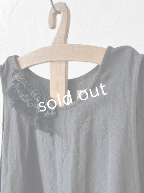 画像9: MARCHE' DE SOEUR／アンティークレース付きタブリエドレス・スミクロ (9)