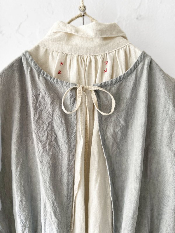 画像8: MARCHE' DE SOEUR／アンティークレース付きタブリエドレス・アイスグレー (8)