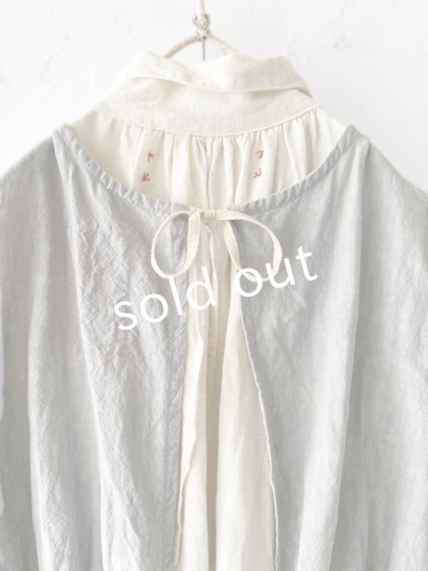 画像8: MARCHE' DE SOEUR／アンティークレース付きタブリエドレス・アイスグレー (8)