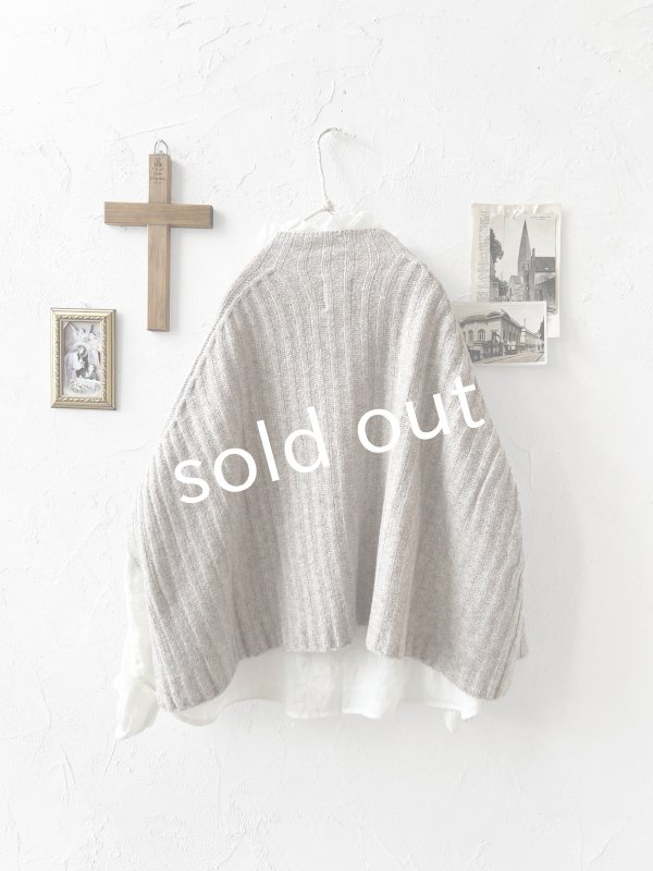 画像5: サイドスリットポンチョ・ベージュ (5)