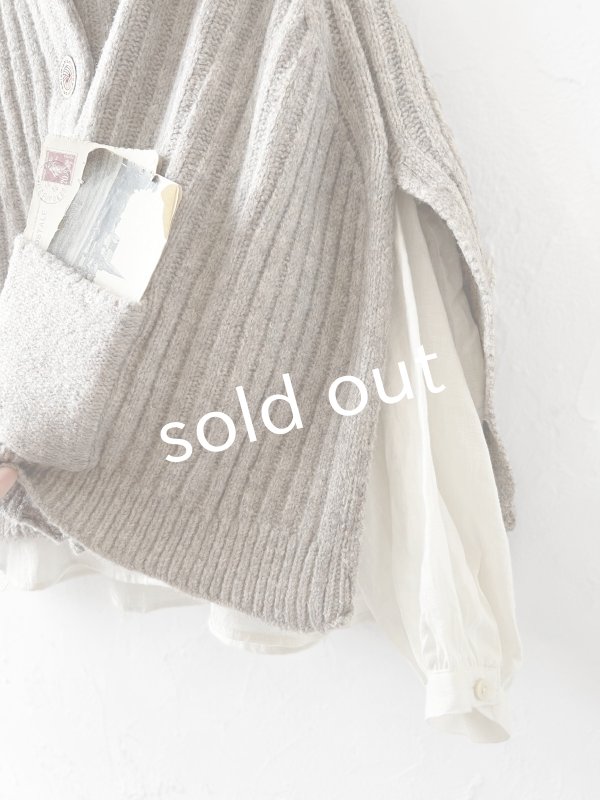 画像2: サイドスリットポンチョ・ベージュ (2)