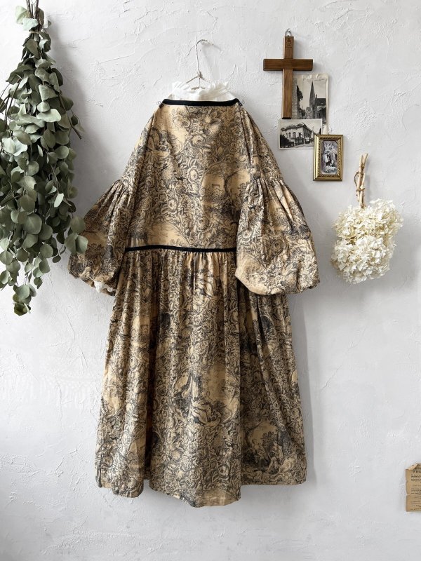 画像8: shizuka's／トワルドジュイのリボンワンピース（パフスリーブ）ベージュ (8)