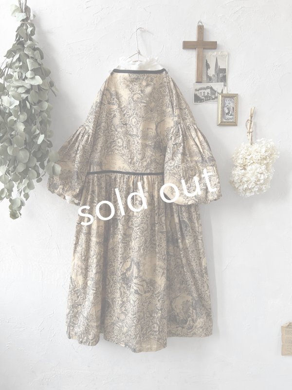 画像8: shizuka's／トワルドジュイのリボンワンピース（パフスリーブ）ベージュ (8)