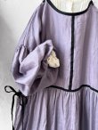 画像5: shizuka's／リネンのリボンワンピース（パフスリーブ）スミレ (5)