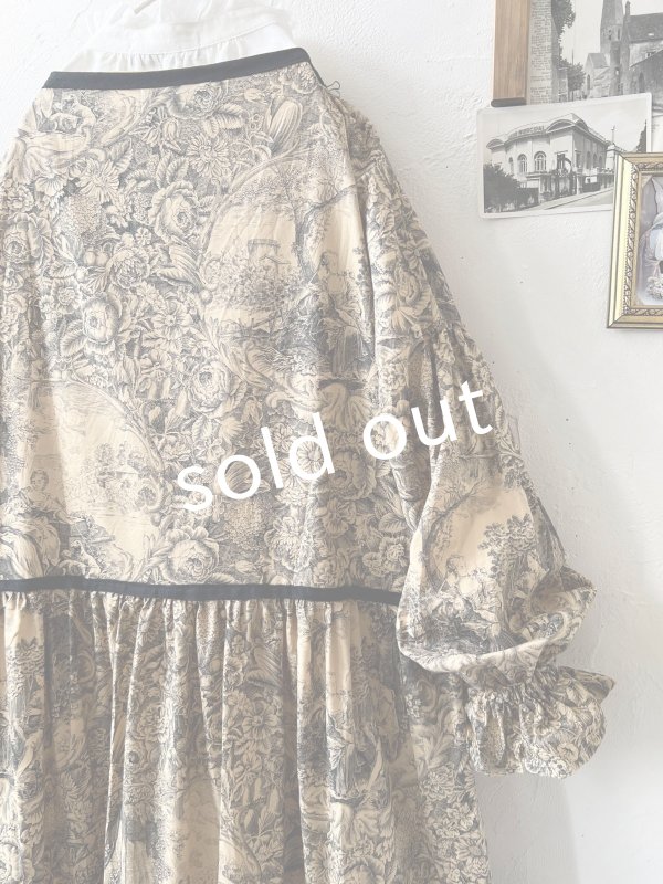 画像9: shizuka's／トワルドジュイのリボンワンピース・（ベルスリーブ）ベージュ (9)