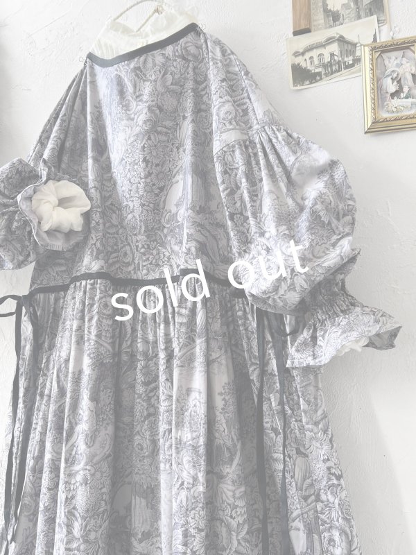 画像3: shizuka's／トワルドジュイのリボンワンピース・（ベルスリーブ）ラベンダー (3)