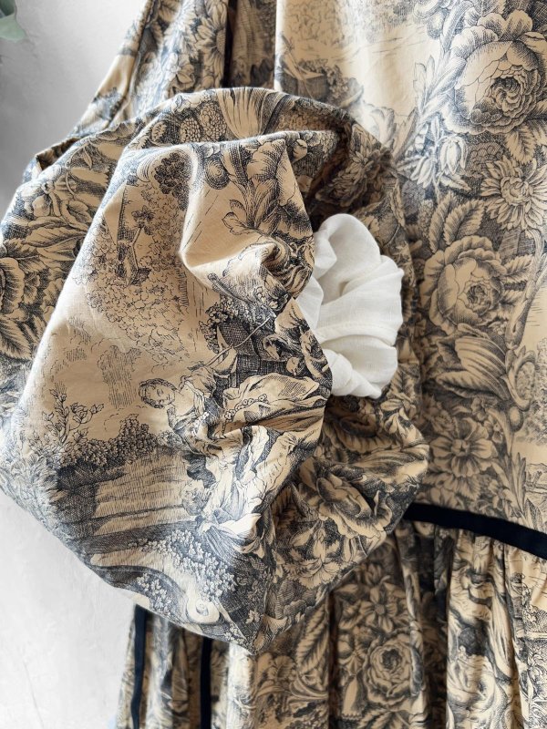 画像5: shizuka's／トワルドジュイのリボンワンピース（パフスリーブ）ベージュ (5)