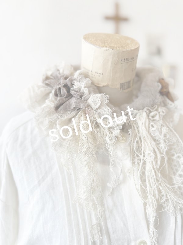 画像3: pollenbienco／アンティークレースのファーティペット・A (3)