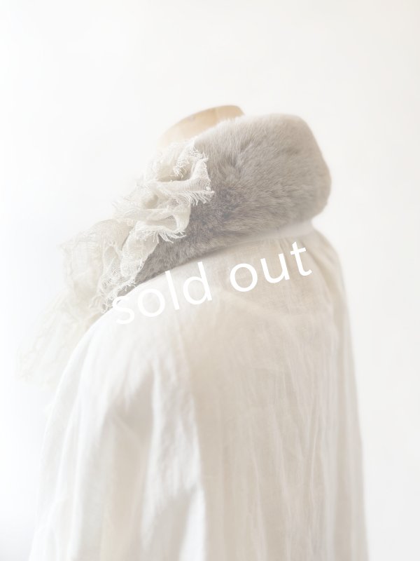 画像4: pollenbienco／アンティークレースのファーティペット・B (4)