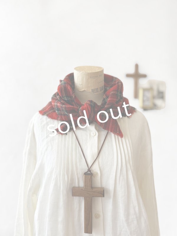 画像3: MARCHE' DE SOEUR／ウールガーゼのストール・赤チェック (3)