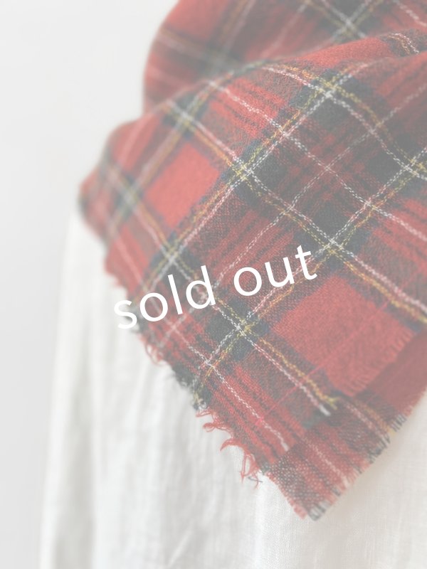 画像9: MARCHE' DE SOEUR／ウールガーゼのストール・赤チェック (9)