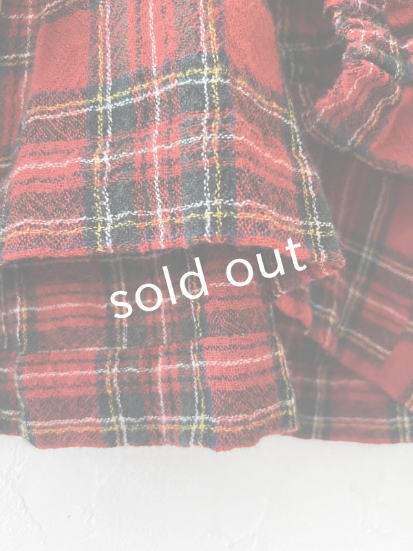 画像6: MARCHE' DE SOEUR／ウールガーゼのプルオーバー・赤チェック (6)