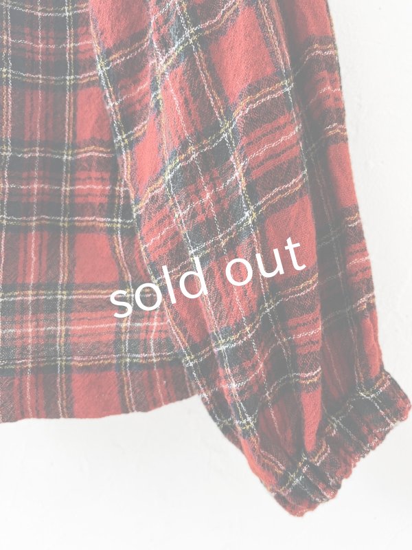 画像10: MARCHE' DE SOEUR／ウールガーゼのプルオーバー・赤チェック (10)