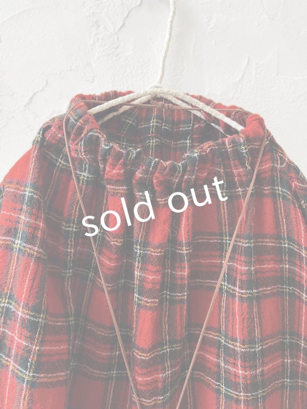 画像2: MARCHE' DE SOEUR／ウールガーゼのプルオーバー・赤チェック (2)