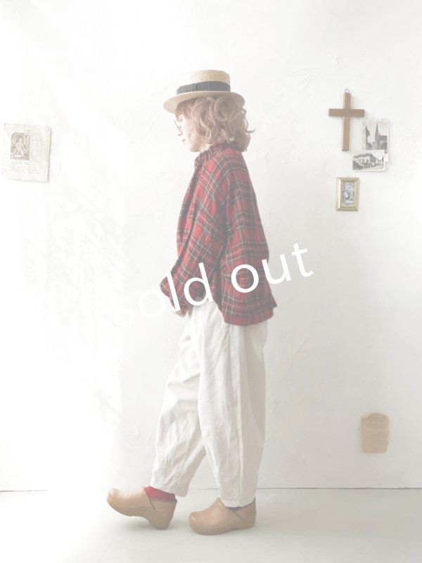 画像14: MARCHE' DE SOEUR／ウールガーゼのプルオーバー・赤チェック (14)