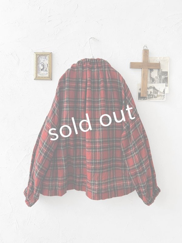 画像8: MARCHE' DE SOEUR／ウールガーゼのプルオーバー・赤チェック (8)