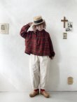 画像12: MARCHE' DE SOEUR／ウールガーゼのプルオーバー・赤チェック (12)