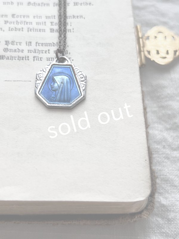 画像4: antique／ルルドの泉のメダイネックレス・ブルー (4)