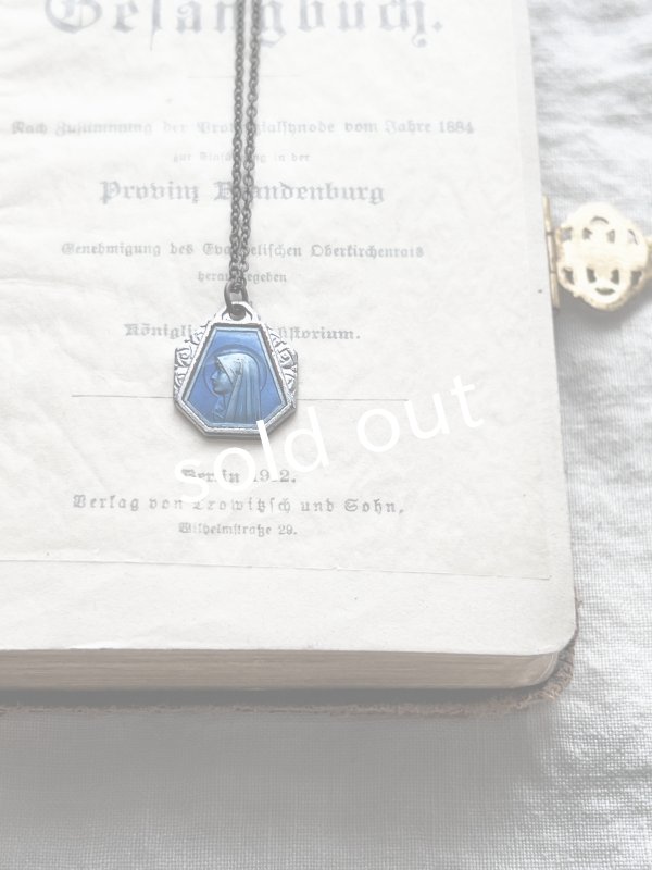 画像3: antique／ルルドの泉のメダイネックレス・ブルー (3)