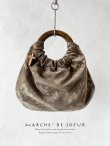 画像1: MARCHE' DE SOEUR／木の持ち手バッグ・ベルベット (1)