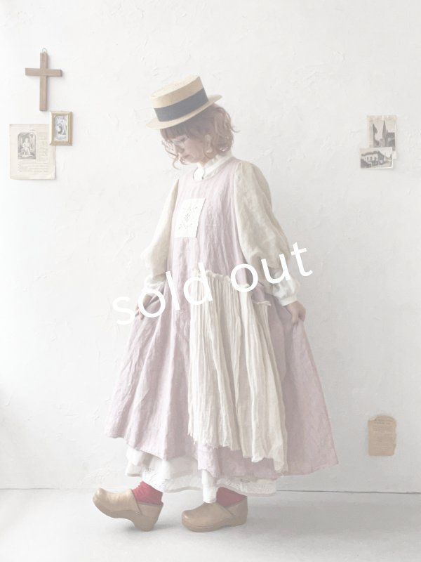 画像14: MARCHE' DE SOEUR／アンティークレース付きタブリエドレス・サクラ (14)