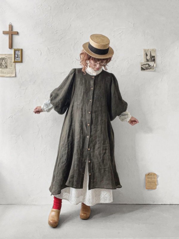 画像15: MARCHE' DE SOEUR／ホイップガーゼワンピース・チャコール (15)