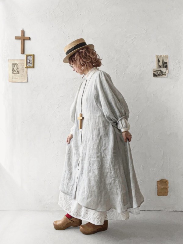 画像18: MARCHE' DE SOEUR／ホイップガーゼワンピース・アイスグレー (18)