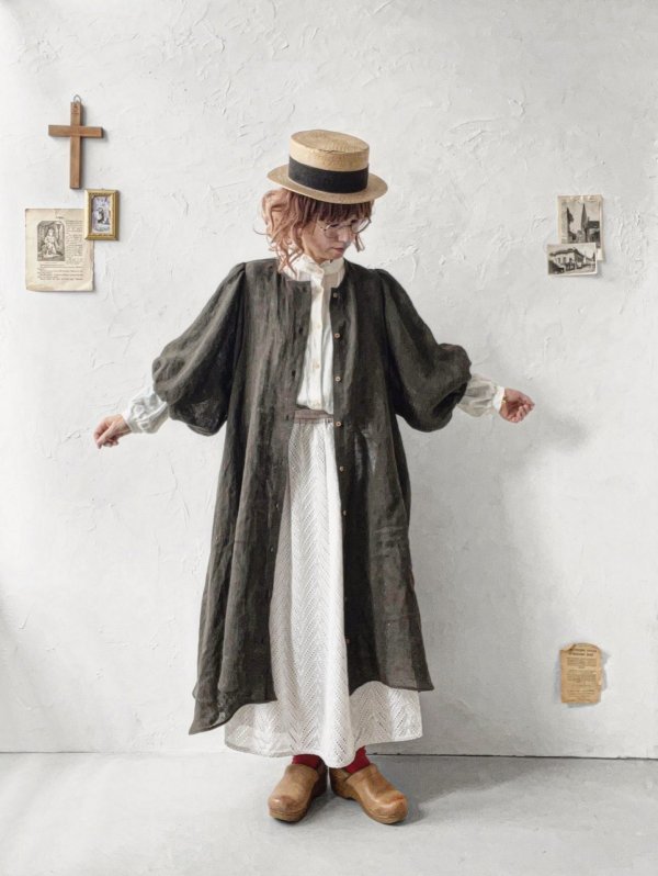 画像16: MARCHE' DE SOEUR／ホイップガーゼワンピース・チャコール (16)