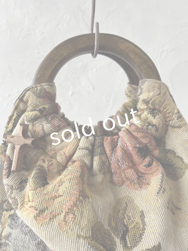 画像2: MARCHE' DE SOEUR／木の持ち手バッグ・ゴブラン織 (2)